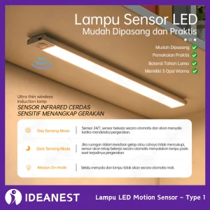 Lampu LED Panjang Sensor Gerak Motion Light Lampu Tidur Tempel Dinding Lemari Type-1
